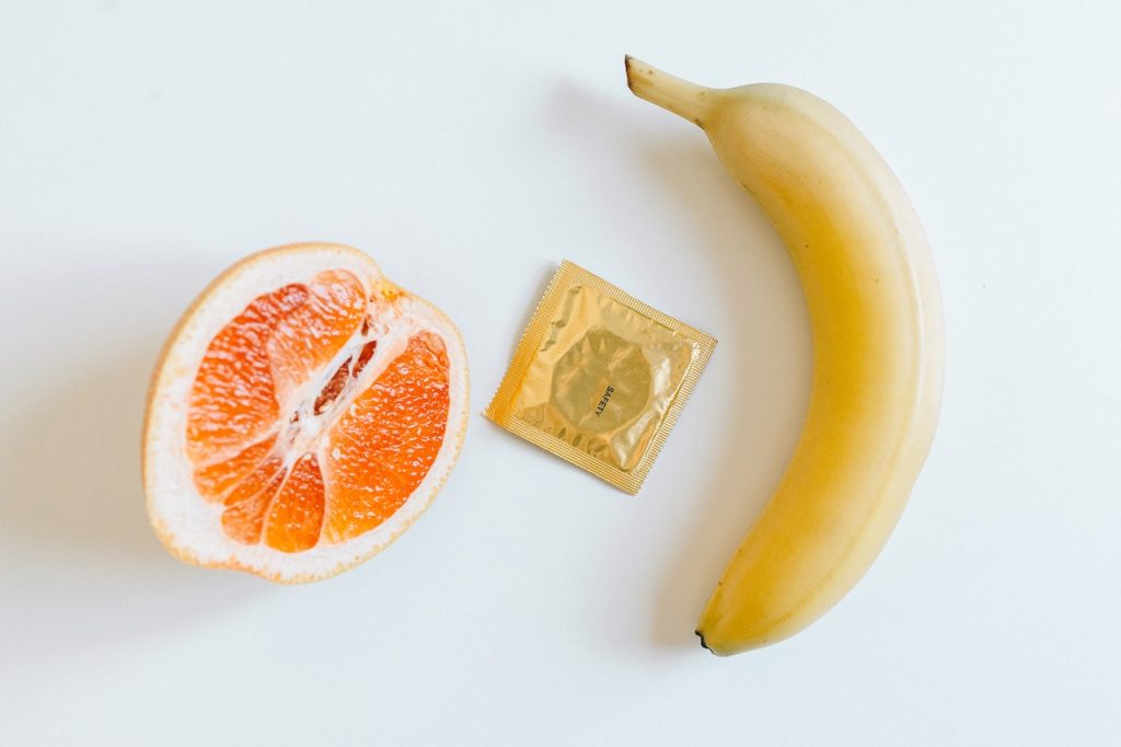 orange, banana, and condom