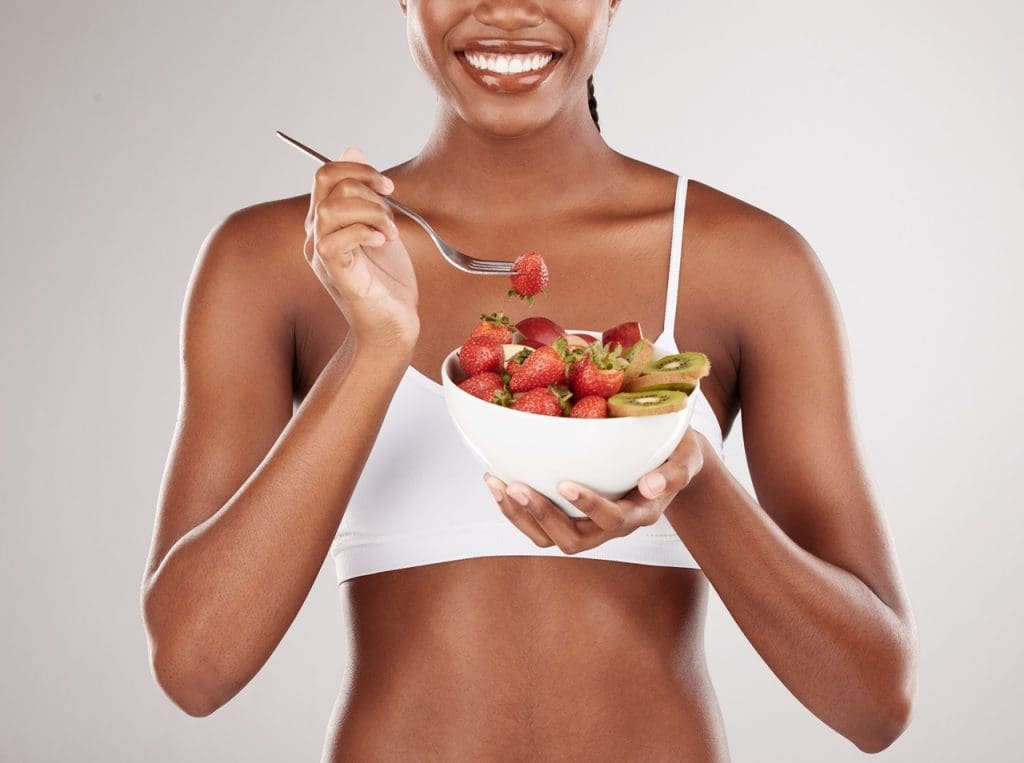 woman eating fruits, Nutrition